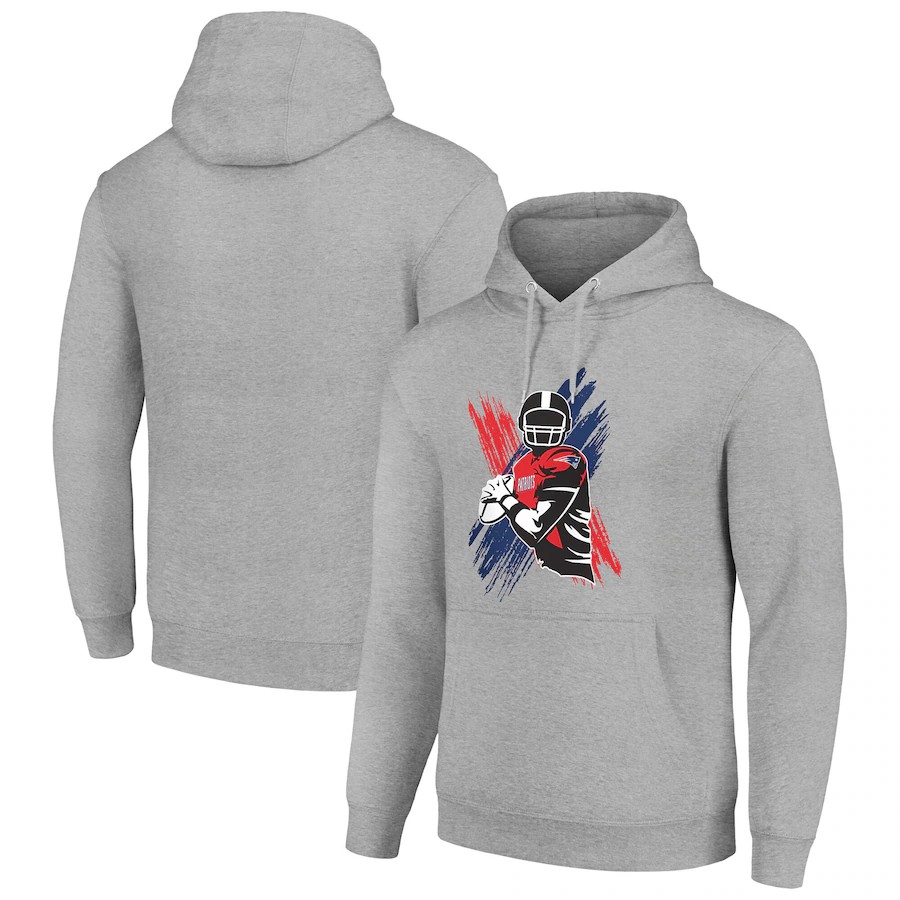 Men new england patriots grey 2024 NFL hoodie->new england patriots->NFL Jersey